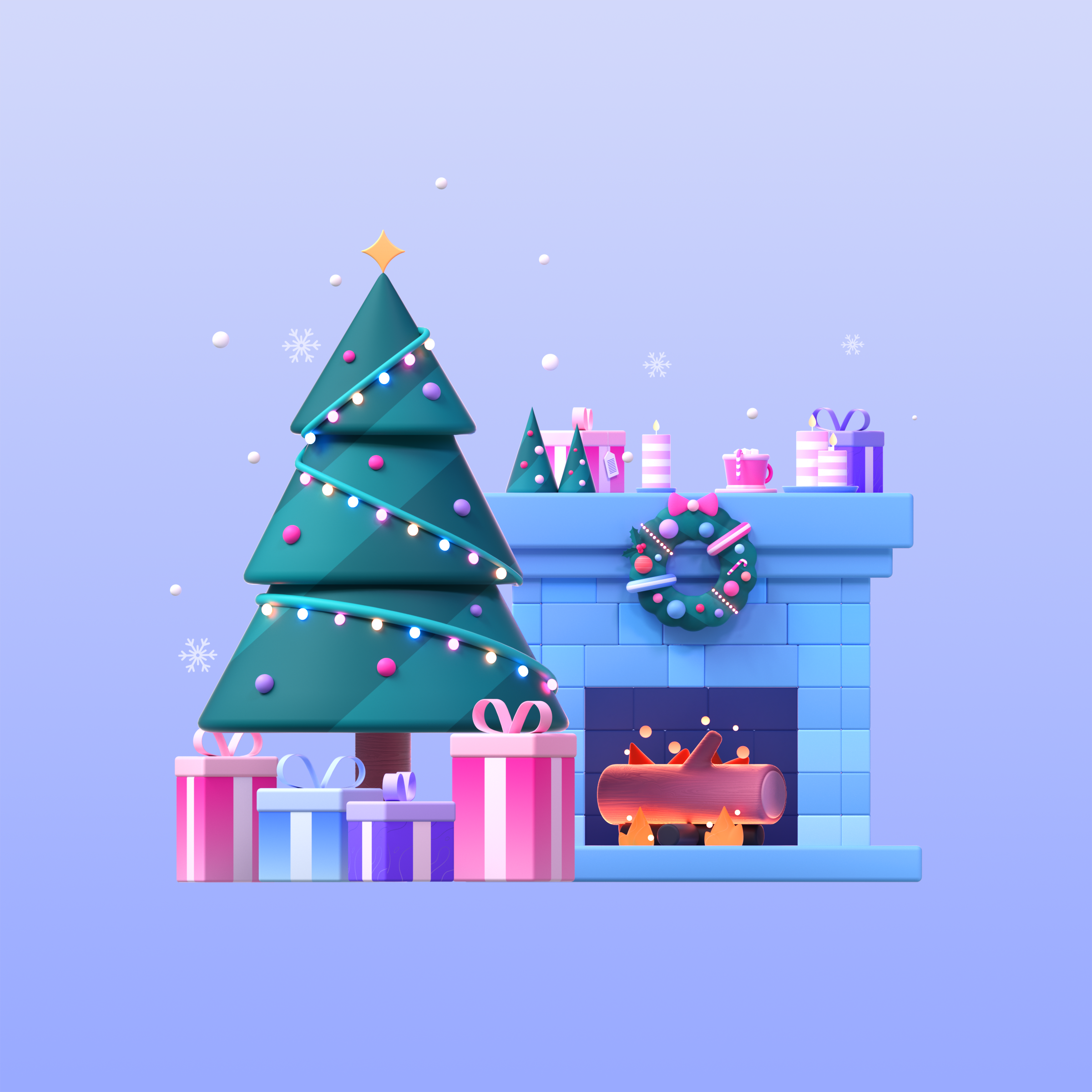 Christmas home 3d 3d illustration branding christmas design graphic design illustration motion graphics