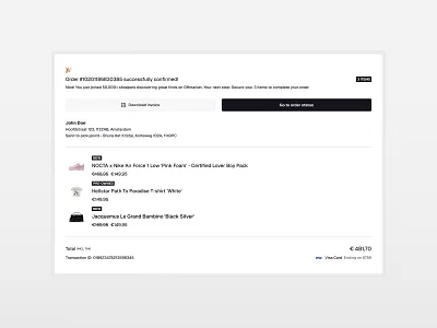 Order Confirmation 🎉 checkout communication confirmation conversion design ecommerce email interface order receipt retail shopping transactional ui ux