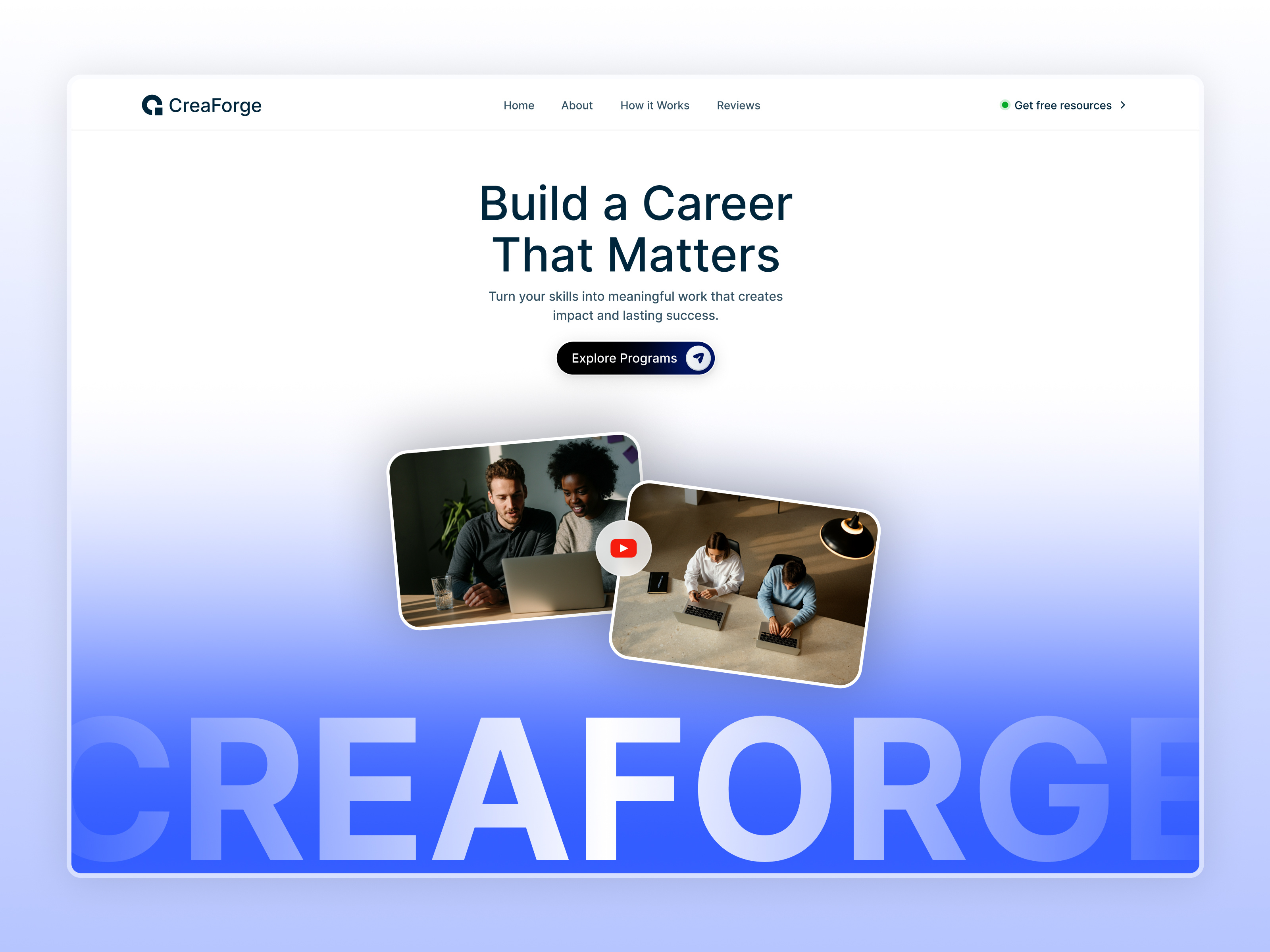 CreaForge — A Conversion-Focused Landing Page Concept 2026 trend 2026 web design 3d animation conversion page creative ui figma design framer landing page light theme minimal design modern ui design trendy ui unique ui