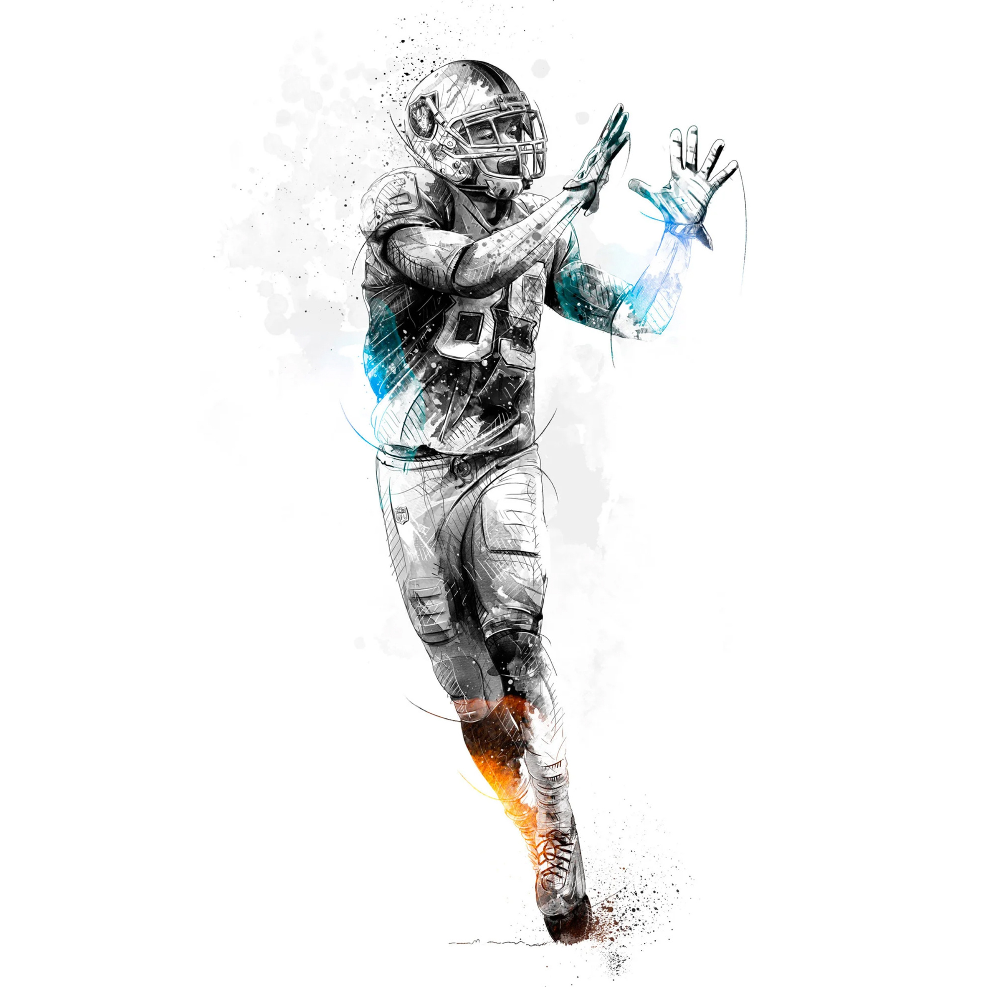 Editorial Illustration for ESPN Magazine digital illustration editorial illustration espn illustration ink nfl photoshop sports art watercolor