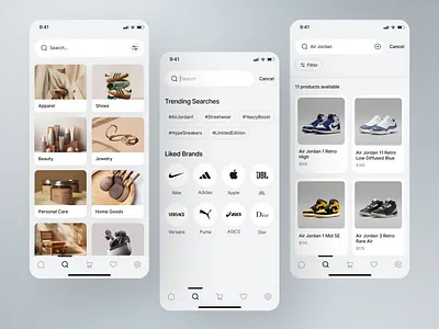 E-commerce App - Searching app design clean design e commerce app exploring minimal design mobile product searching searching