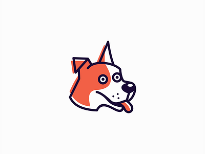 Excited Dog Logo animal branding canine cartoon cute design dog excited happy icon illustration k9 lines logo mark mascot pet puppy vector vet