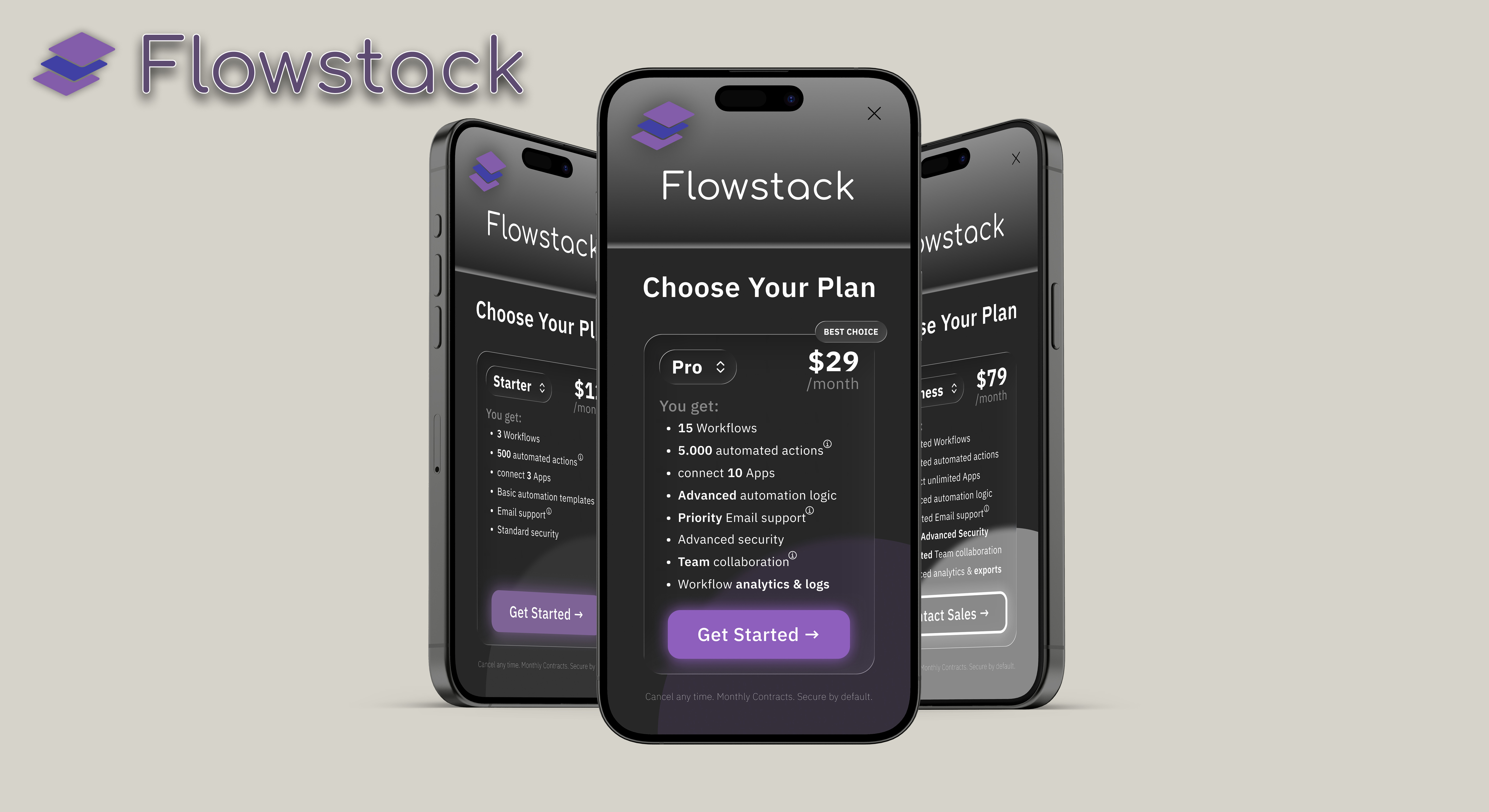 Flowstack | Pricing Page conversion design minimal mobile ui pricing product design saas ui ux