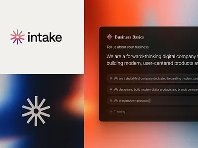 Brand Exploration for intake ai artificial intelligence branding clean logo modern product ui ux