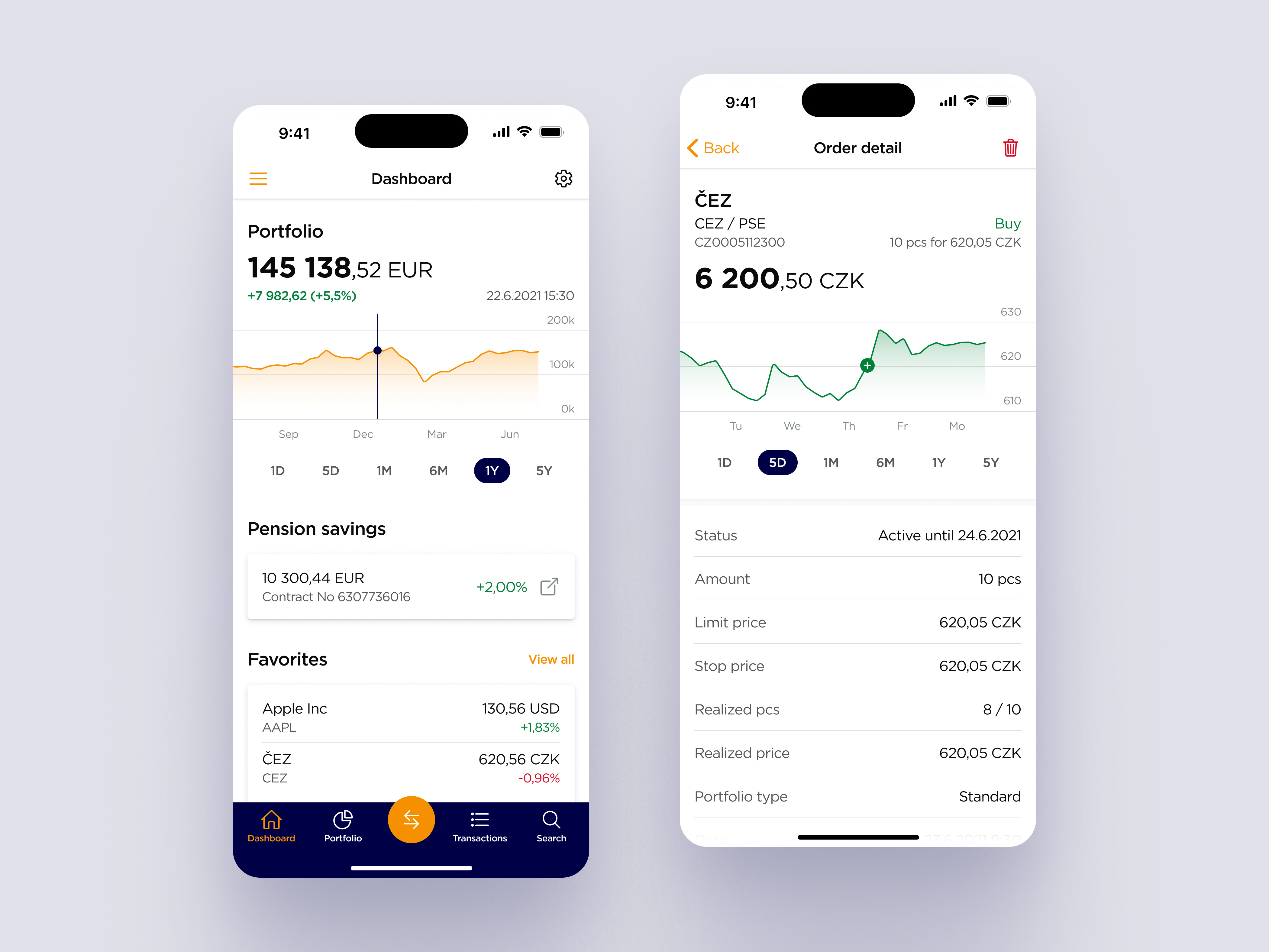Mobile investing & trading app by Lukas Troup on Dribbble