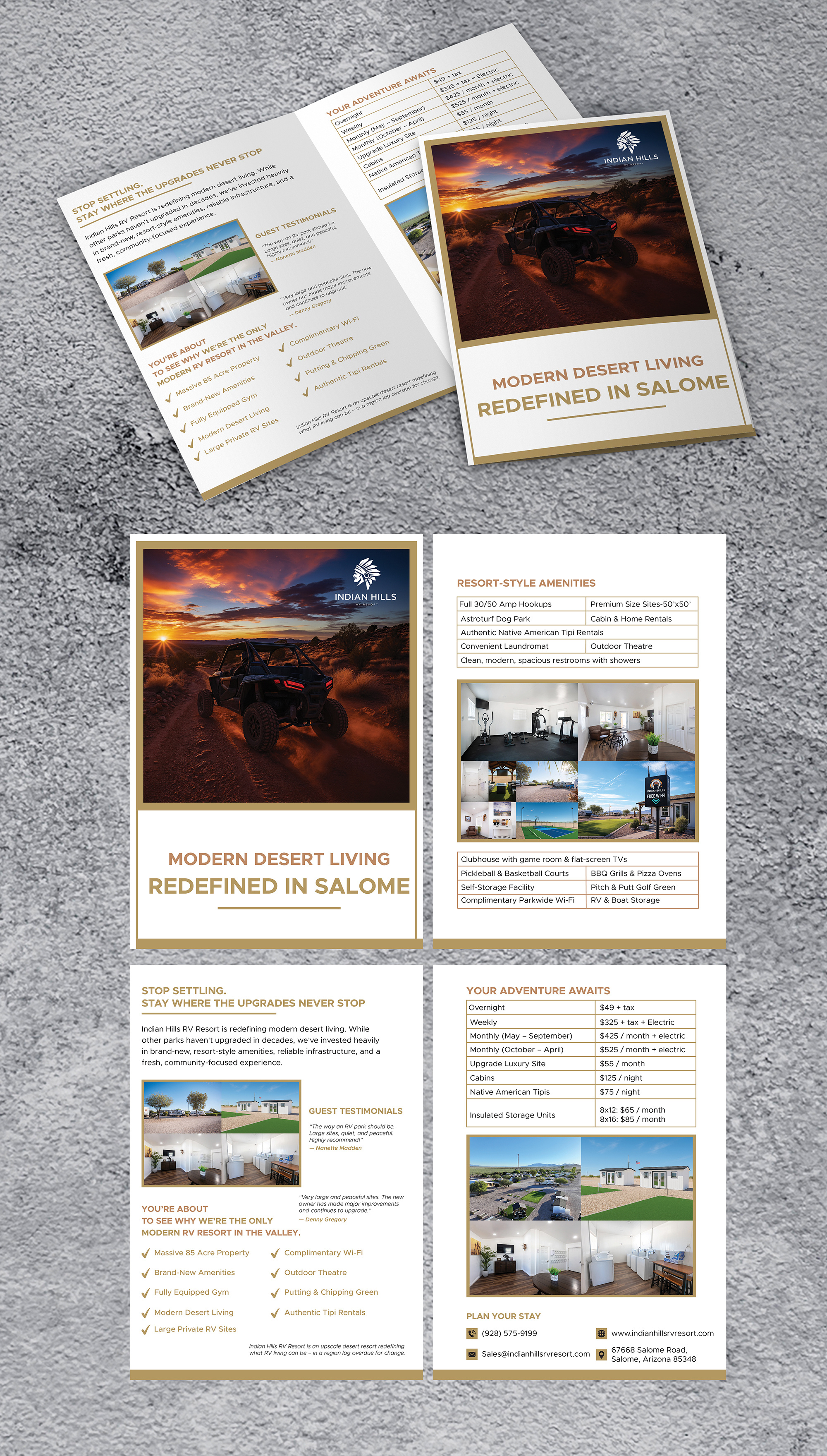 Luxury Resort Bi-Fold Brochure Design branding brochure editorial graphic design layout luxury marketing print design real estate