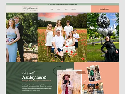 Photography Portfolio Landing Page booking branding clean concept earthy editorial elegant family layout lifestyle minimal modern photographer photography portfolio typography ui design web design website design wedding