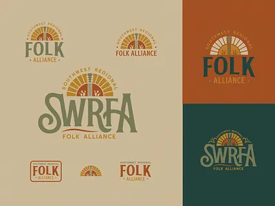 Southwest Regional Folk Alliance branding cactus design folk folk music graphic design hill country illustration illustration art logo music sun texas texture typography vector