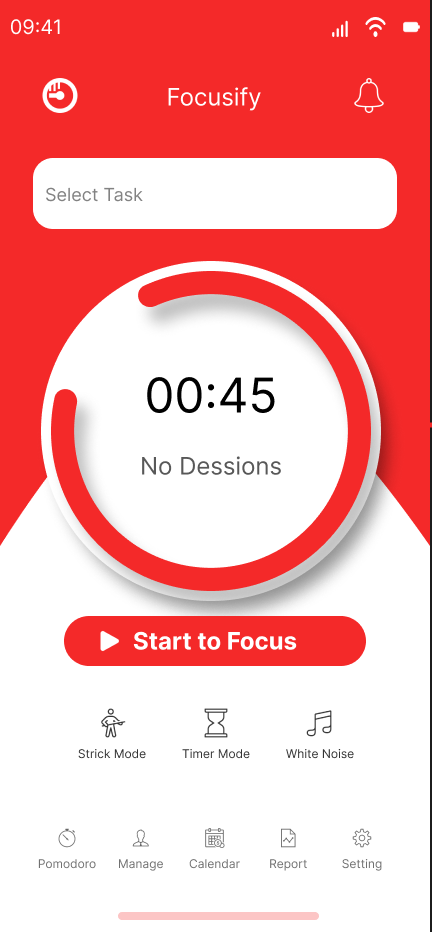 UI/UX Design for a Pomodoro Application: Timer Form and Task designer figma ui ux