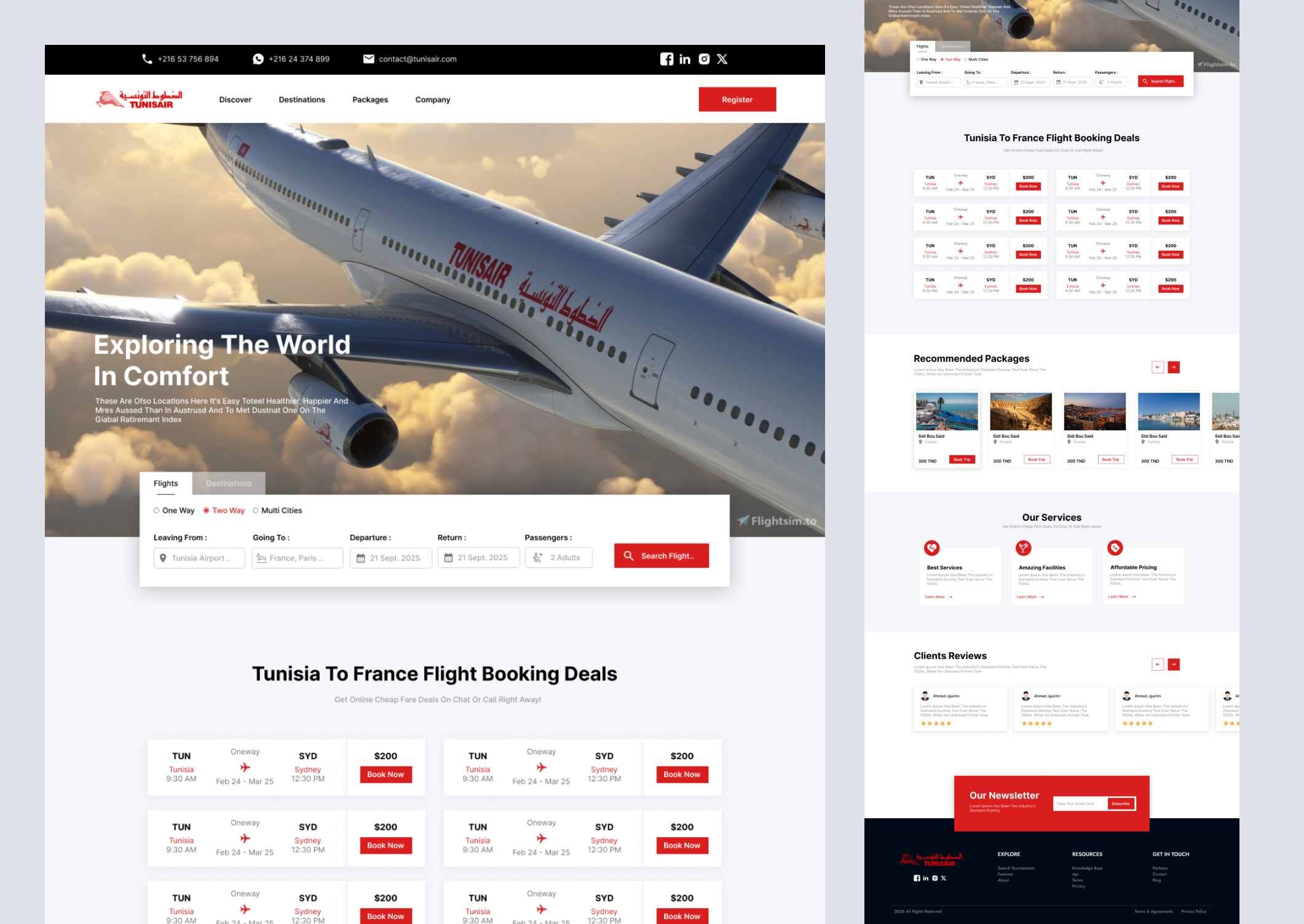 Tunisair website app branding design graphic design icon illustration illustrator logo logo design ui ux vector web web design website