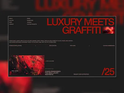 Luxury Meets Graffiti — Minimalistic Webflow Design branding design graphic design illustration landing logo ui uiux web design webflow