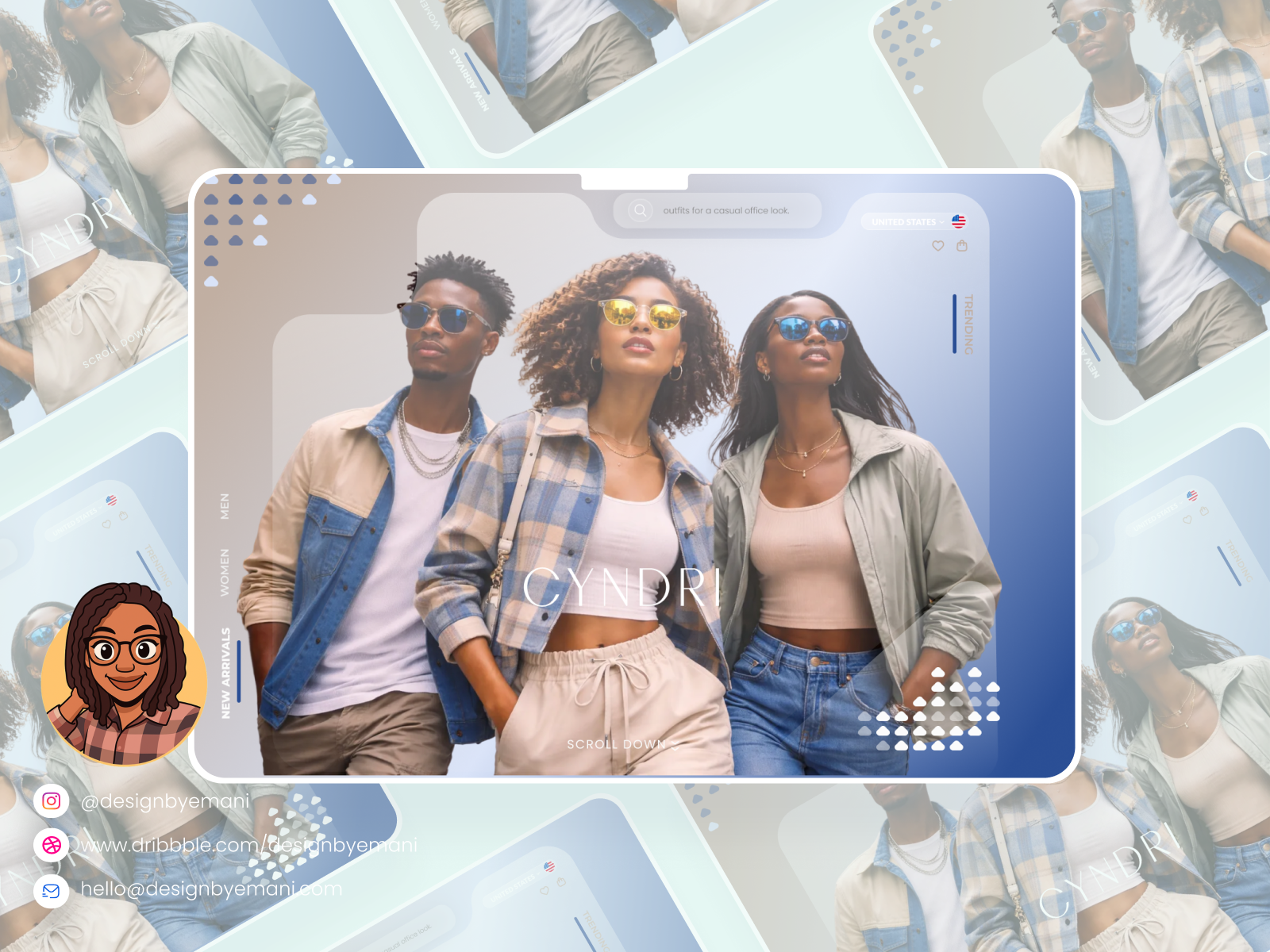 Cyndri — AI-Curated Fashion for Desktop & Mobile 🖥️📱 ai assistant design ai design branding design desktop mobile design ecommerce fashion fashion tech figma mobile app mobile design product design responsive design ui ui design ux design visual design website website design