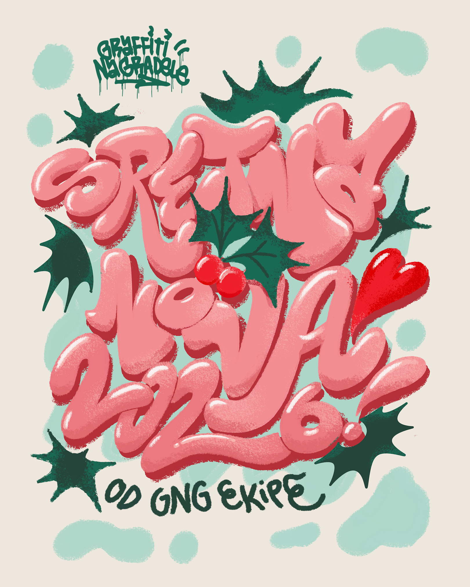 Happy New Year! graffiti graffitinagradele grainy illustration letters