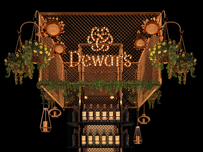 Dewars Blended Scotch Whisky's 3d animation branding design event show stage