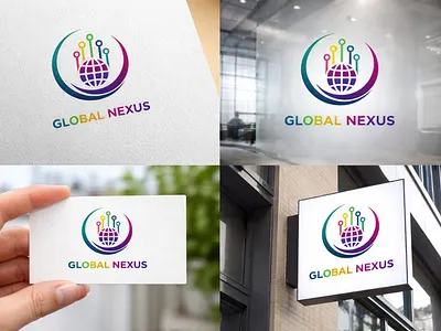 Global Nexus Logo Design abstract logo design business branding corporate logo design creative logo design data network logo digital agency logo digital network logo futuristic logo global network branding global nexus logo globe logo design it services logo modern logo design saas logo design startup logo tech company logo technology logo