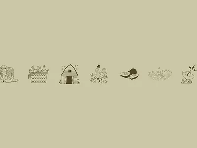 Illustrated Icons for The Old Oak Ranch branding customicondesign icondesign illustration