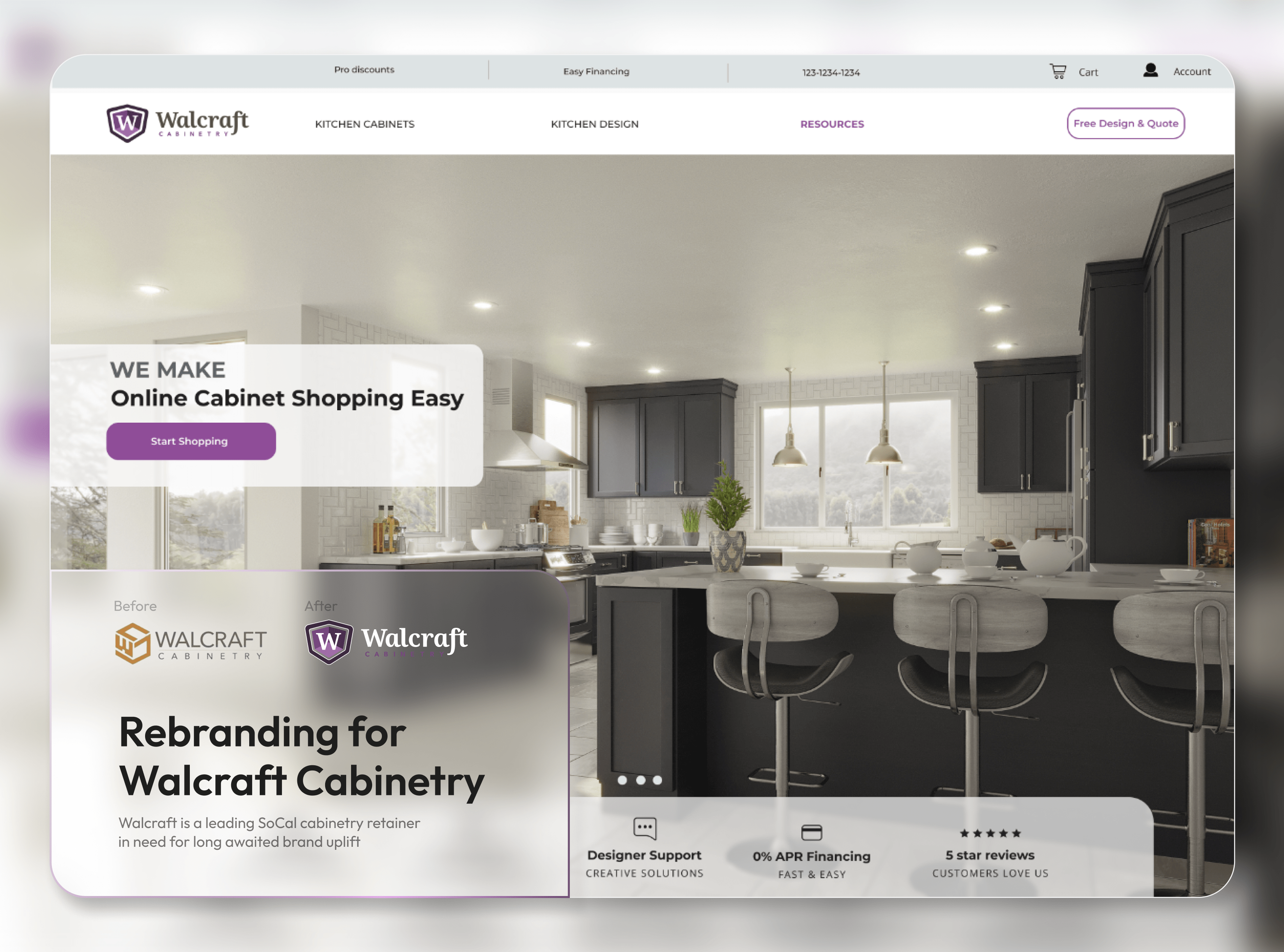 Walcraft cabinetry rebranding brand identity branding design graphic design identity logo logotype