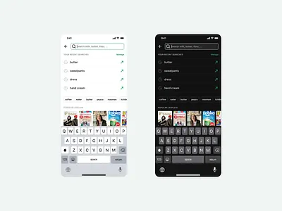 Simplified Search Engine Design for iOS Application dark mode design ios mobile results search search bar search engine search hints search history search list search results search suggestions searchbar spotlight suggestions ui user experience user interface ux