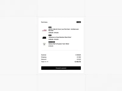 Checkout Summary Cart 🛒 cart checkout conversion cta design ecommerce interface payment pricing retail shopping summary total ui ux