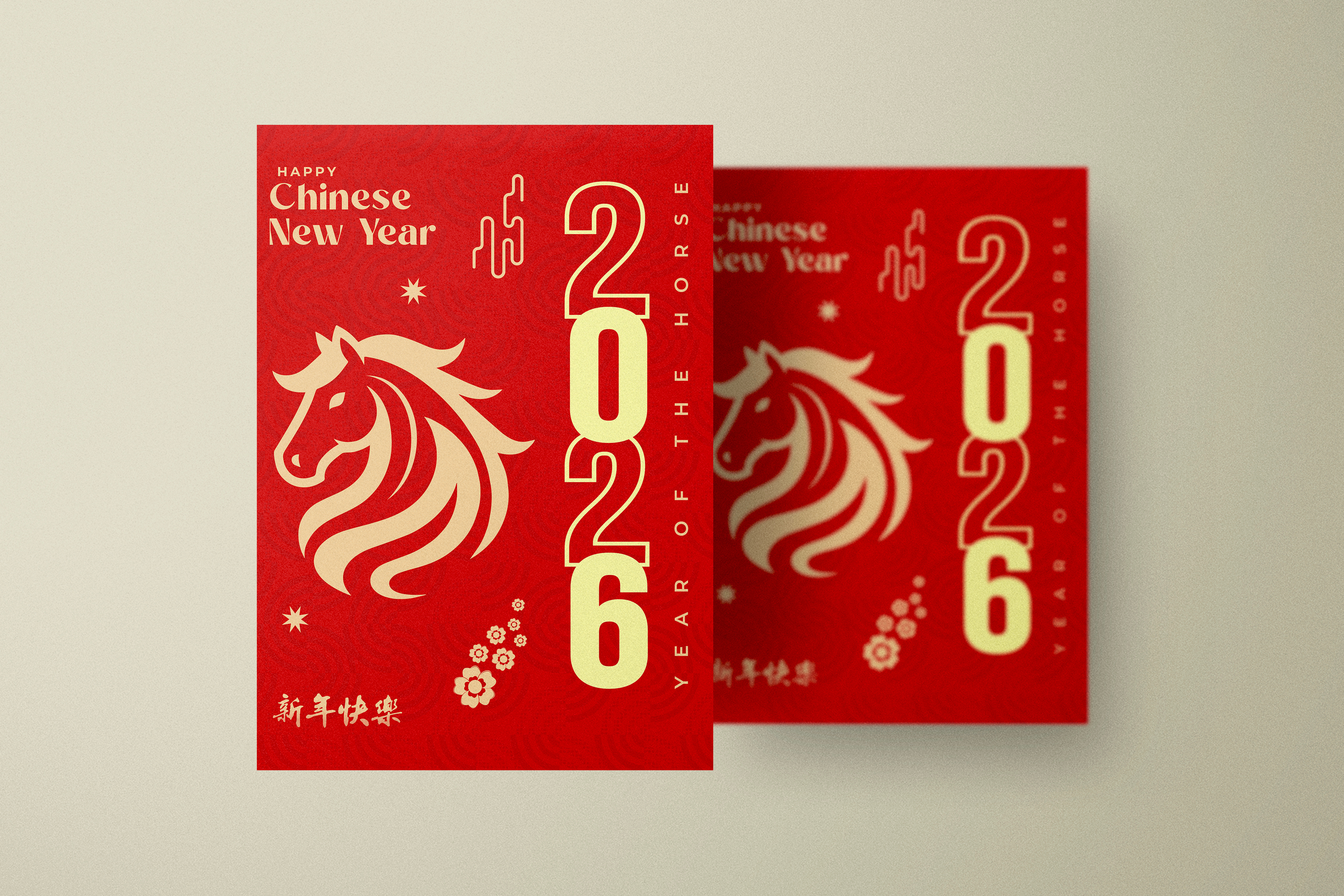 Happy Chinese New Year 2026 poster, year of the horse! 2026 chinee new year 2026 chinese chinese new year happy new year horse lunar new year new year poster year of the horse