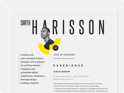 Resume/CV branding clean cover letter cv design cv template design gradient job minimal modern resume ui