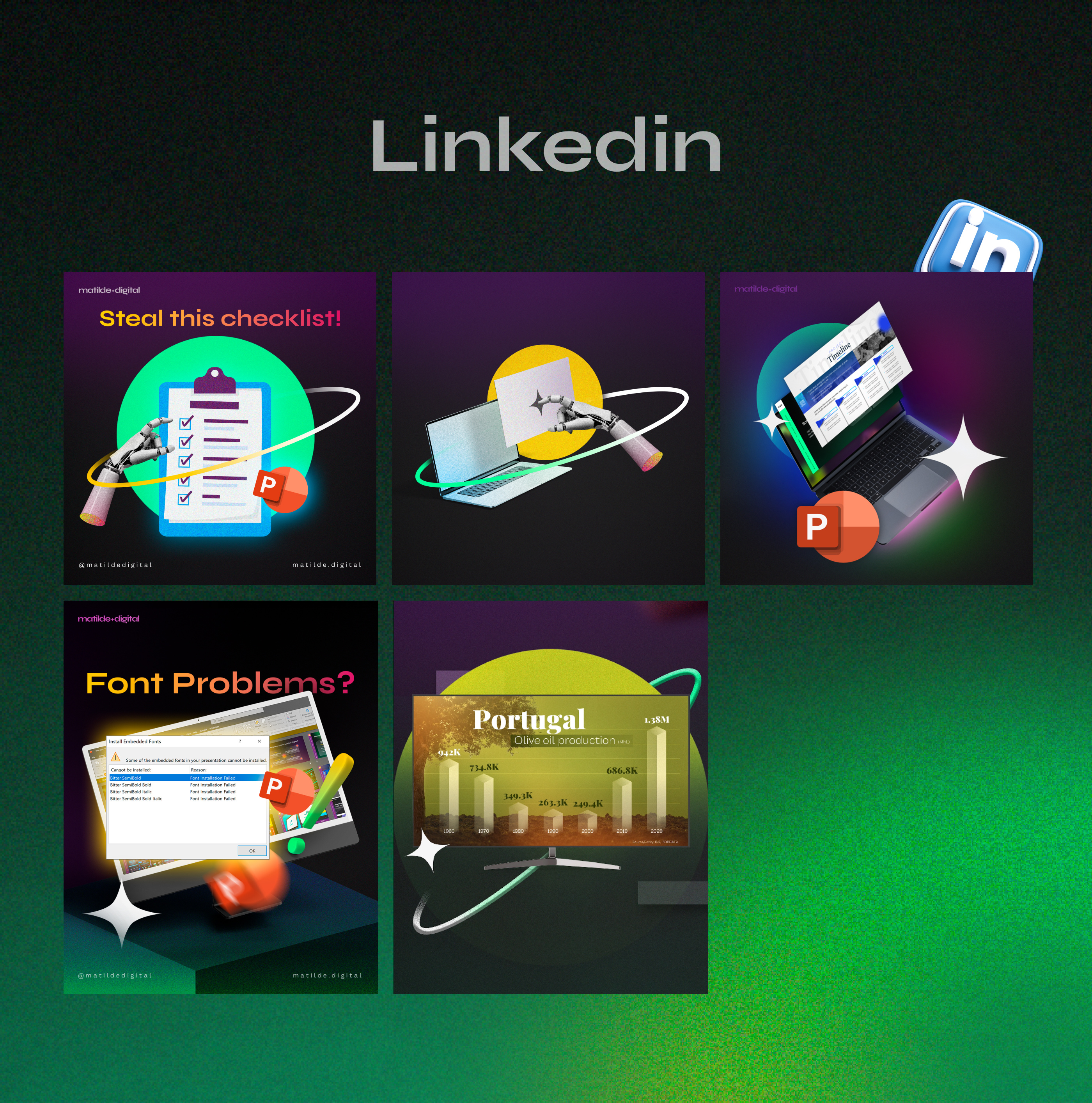 Matilde Digital - Linkedin Posts @matildedigital affinity branding data visualization graphic design linkedin logo matilde ferreira matilde.digital powerpoint social media social media posts