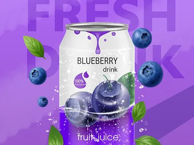 Blueberry Drink blueberry branding design graphic design logo poster ui