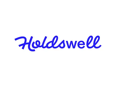 Holdswell agency blue brand branding co op creative cursive custom design graphic design holdswell logo logo type logotype sans serif script studio type typography