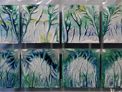 These Coasters Turn into Trees🌳– You Have to See It! acrylic acrylic paint art branding design illustration paintings pouring tutorial