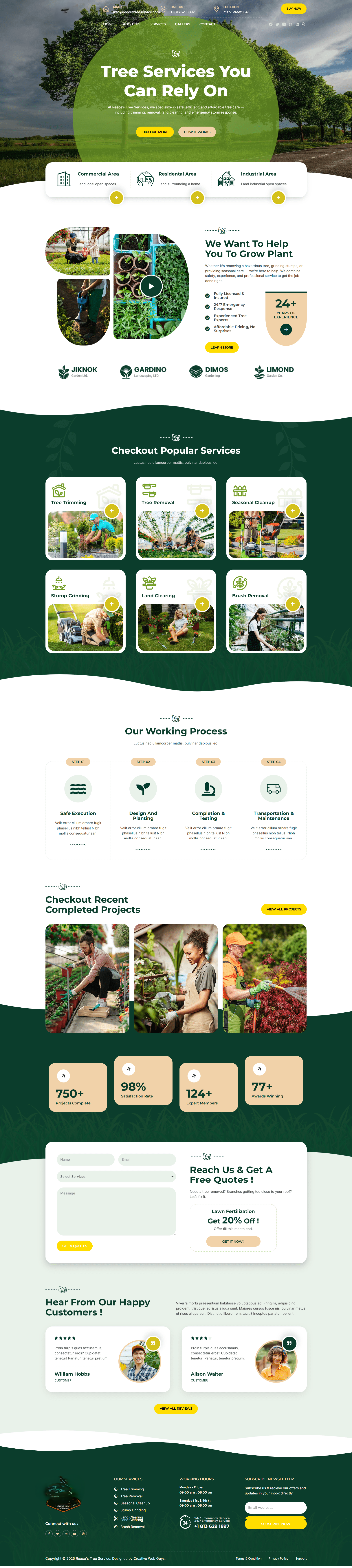 Tree Removal Service Website Design branding graphic design ui