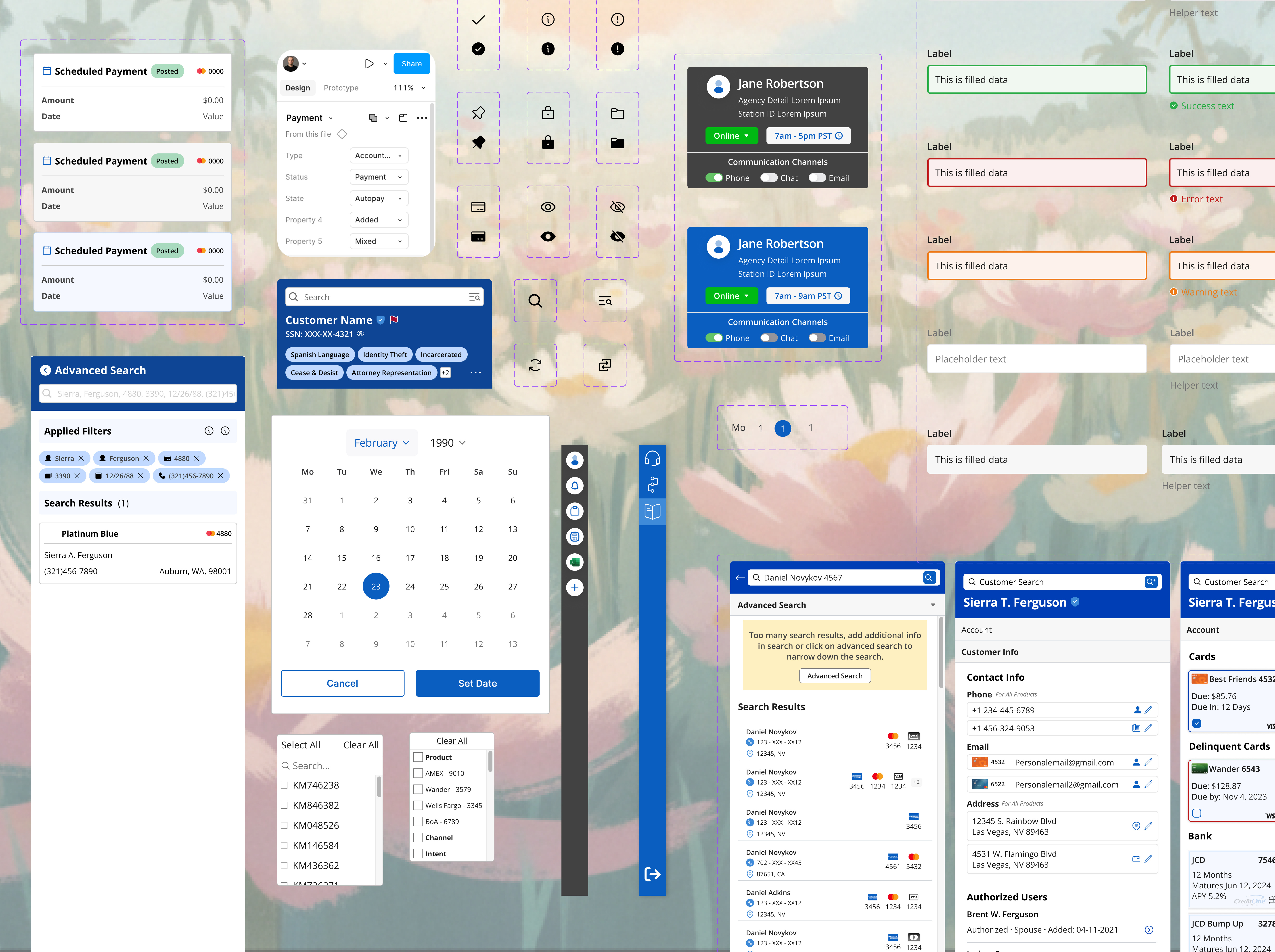 Banking Customer Service App - Design System banking design system figma product design product designer ui ui design ui designer uiux ux ux design