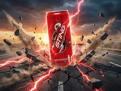 Sting Energy Drink | Creative Manipulation Ad Concept addesign advertisement bolddesign brandidentity branding conceptart creativeadvertising creativeconcept digitalart energyconcept energydrink graphicdesign manipulationart marketingdesign motiondesign productad promodesign stingenergy visualart visualconcept