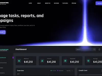 Accounting SaaS Dashboard UI — Dark Mode Finance Web App accounting dashboard admin dashboard ai management analytics dashboard business dashboard clean ui dark mode ui dashboard ui data visualization figma design finance dashboard financial app fintech ui modern dashboard product design saas dashboard saas ui ui design ux design web app ui