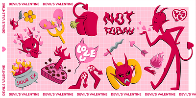 Stickers for St. Valentine's Day art design digital art ex flowers heart illustration sticker sticker pack sweet