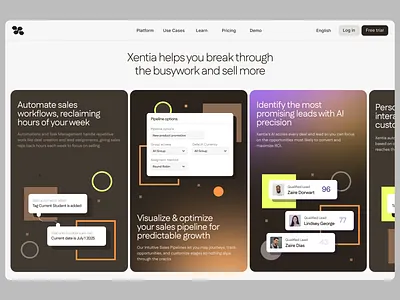 Xentia - Features brand branding design digital graphic design hero illustration inspiration landing landingpage product ui uiux visual web webdesign website