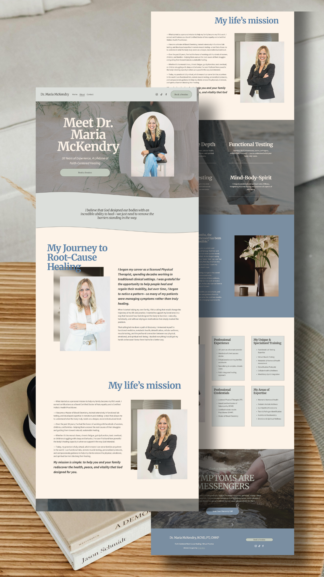 Naturopath Practitioner Holistic Health Website Design & Brandin about page branding counselor graphic design holistic health naturopath practitioner sales page squarespace therapist web design website design