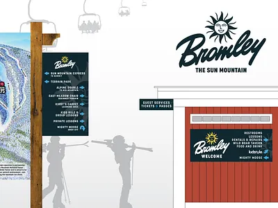 Bromley Mountain Rebrand apparel graphics brand design branding environmental graphics logo design retail design signage ski resort skiing wayfinding