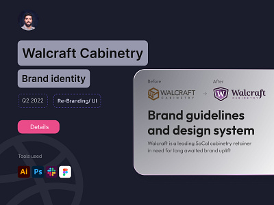 Walcraft cabinetry brand identity branding design graphic design identity illustration logo logotype