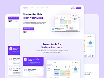 Learnio - Landing page creative graphic design illustration landing page learning study ui uiux web website