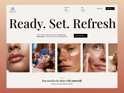 Deluxe Med Spa — Luxury Beauty Website aesthetic beauty clinic editorial fashion landing luxury medspa modern skincare typography ui ux web website