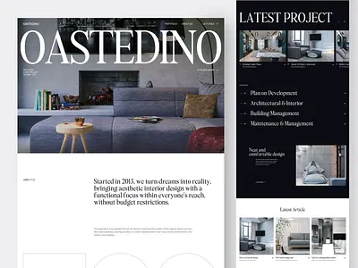 Oastedino - Property Agency Landing Page agency business company home house interior landing page portfolio professional properties property real estate realestate service ui web design website