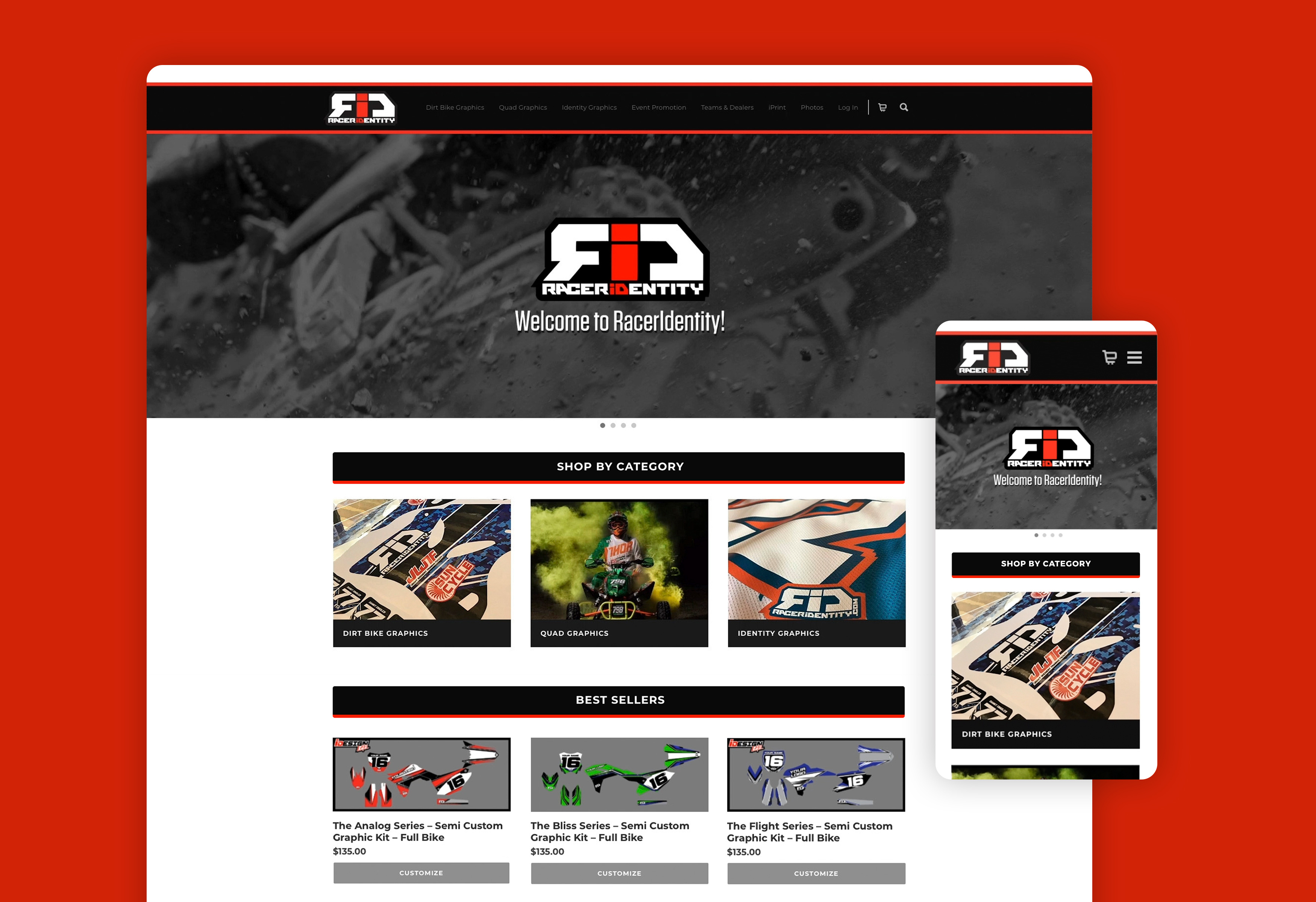 RacerIdentity Website web design web development woocommerce wordpress
