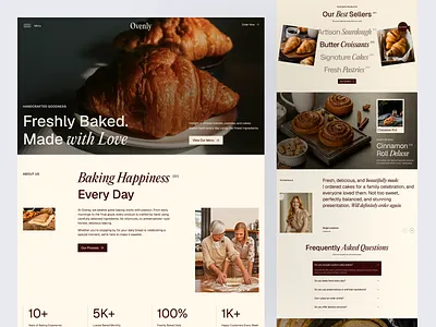 Bakery Landing Page bakery branding design dessert e commerce food drink food website landing page minimal design modern ui pastry typography ui ui kit ux web design website