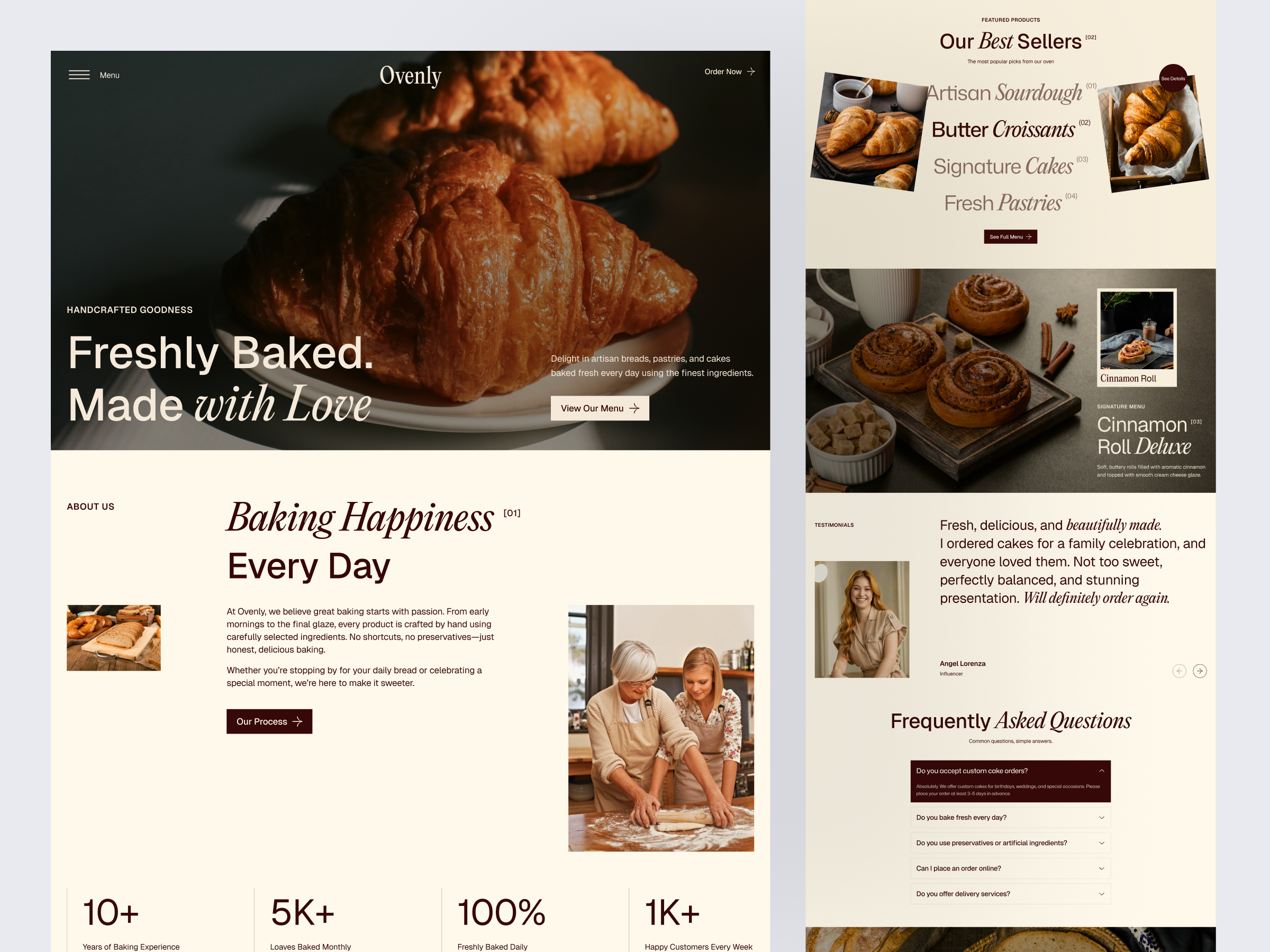 Example of Bakery Landing Page