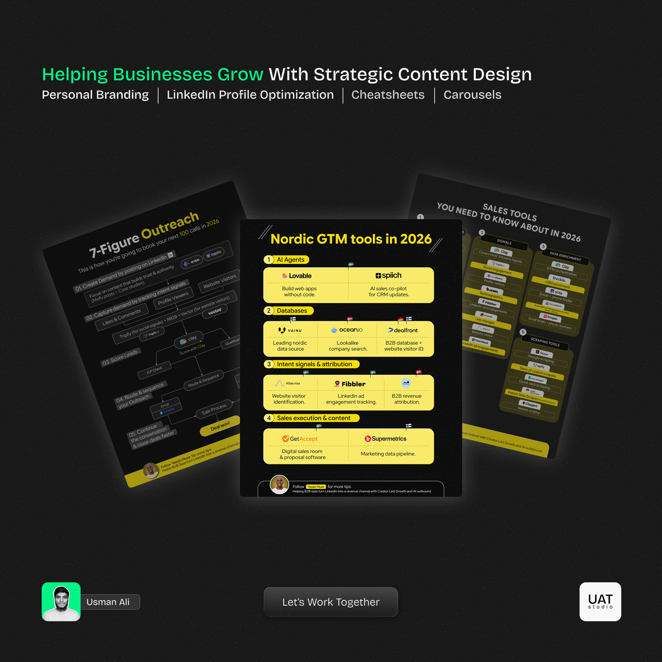 CheatSheet & Infographic Designs for AI Outbound Specialists adobe illustrator ai outbound leaders branding cheatsheets custom designing figma graphic design gtm founders gtm leaders infographic design personal branding