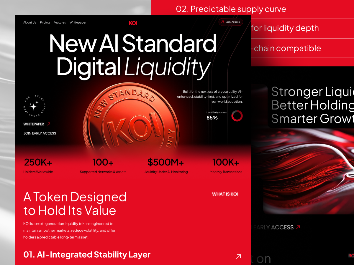 AI KOI - Cryptocurrency Website Landing Page by X on Dribbble