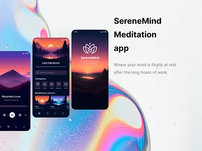 SereneMind - The perfect Meditation App app graphic design ui ux
