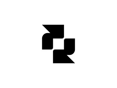 Minimal Ambigram Letter R Logo ambigram app branding design graphic design icon letter logo mark minimalist monogram r recylce rr symbol vector