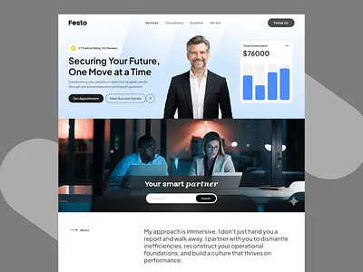 Business Consulting & Investment Landing Page business consulting website business website design consultancy agency website consultancy website design consulting business website consulting uiux consulting web ui consulting website ui consulting website uiux figma ui design financial consulting website landing page landing page design uiux designer web uiux consulting website design