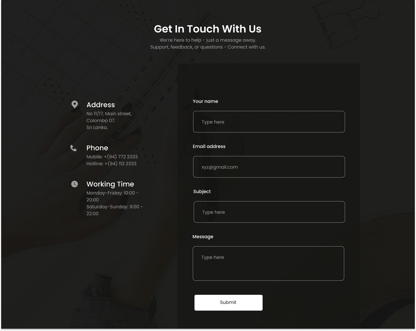Get in Touch Page UI by Wardha Raheem on Dribbble